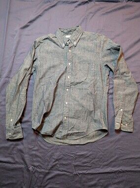 Gustin Men's Long-Sleeve Button-Up Shirt in Heathered Blue